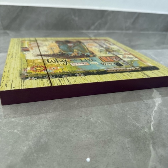 “Why Not Live Life Totally Your Way?” Cowboy Boots And Flowers Decorative Sign - Picture 4 of 9